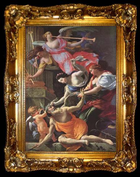 framed  Simon Vouet Saturn,conquered by Amor (mk08), ta009-2
